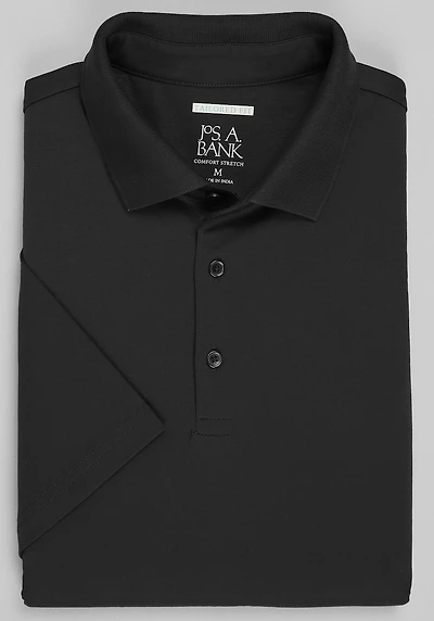 Men's Jos. A. Bank Tailored Fit Interlock Polo Shirt at Jos. A. Bank, Jet Black