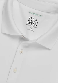 Men's Jos. A. Bank Tailored Fit Interlock Polo Shirt at Jos. A. Bank, Bright White/Cream/White