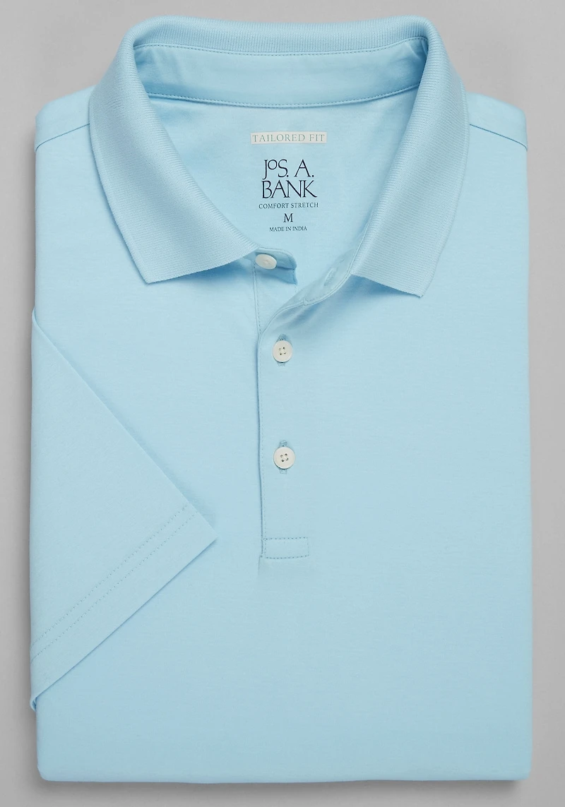 Men's Jos. A. Bank Tailored Fit Interlock Polo Shirt at Jos. A. Bank, Atomizer/Blue