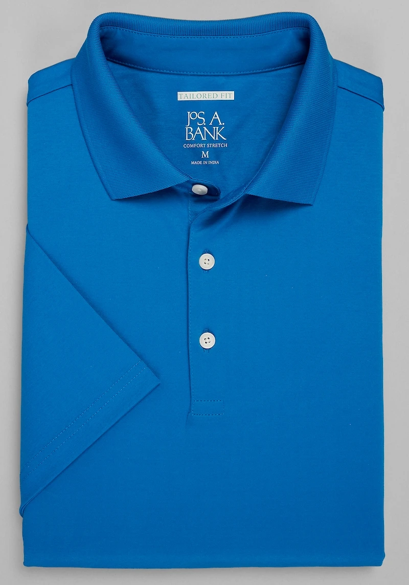 Men's Jos. A. Bank Tailored Fit Interlock Polo Shirt at Jos. A. Bank, Directoire Blue