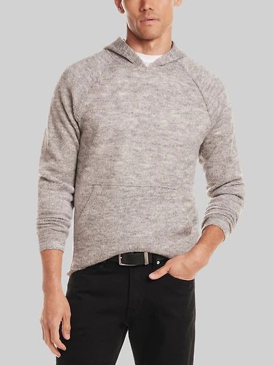 Men's Vintage & Black Traditional Fit Knit Hoodie Sweater at Jos. A. Bank, Grey