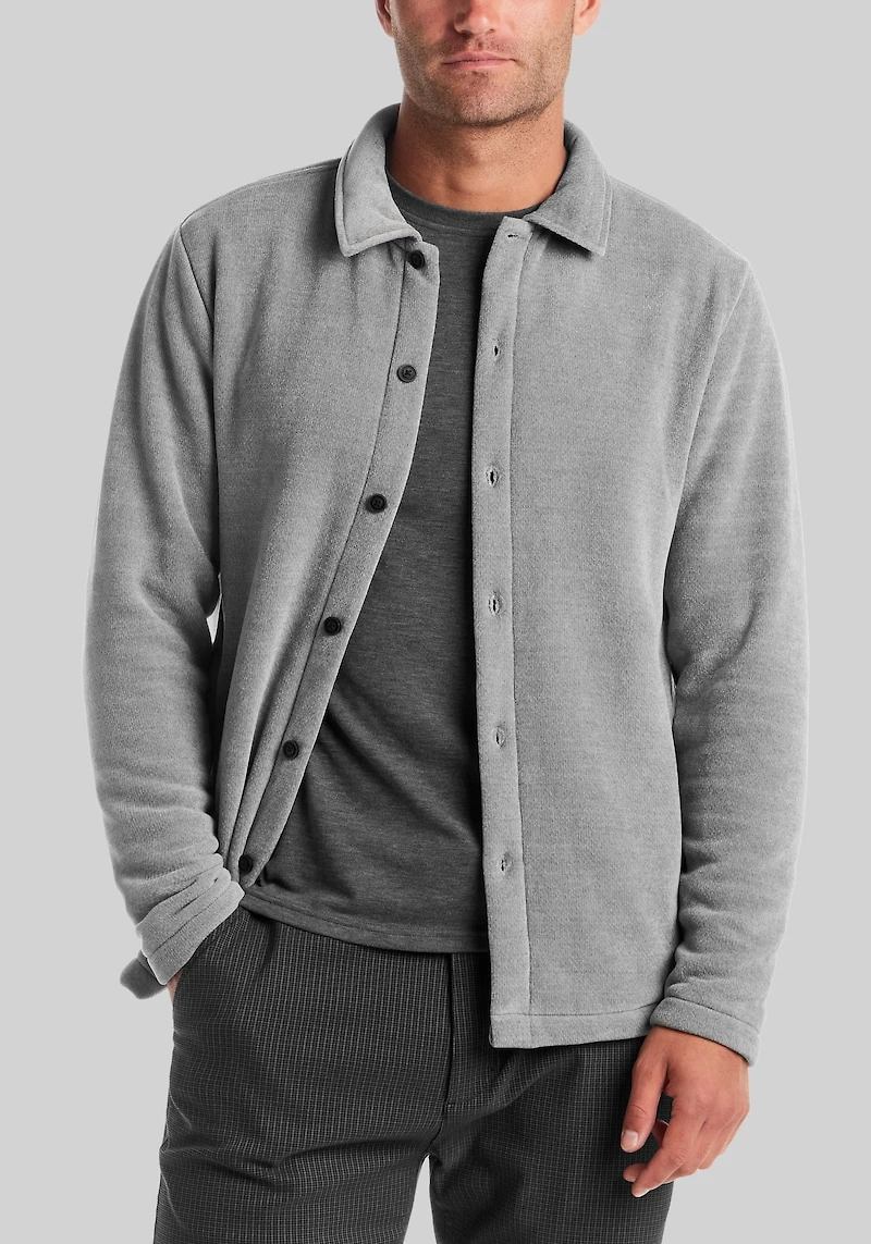 Men's Traditional Fit Shirt Jacket at Jos. A. Bank, Grey