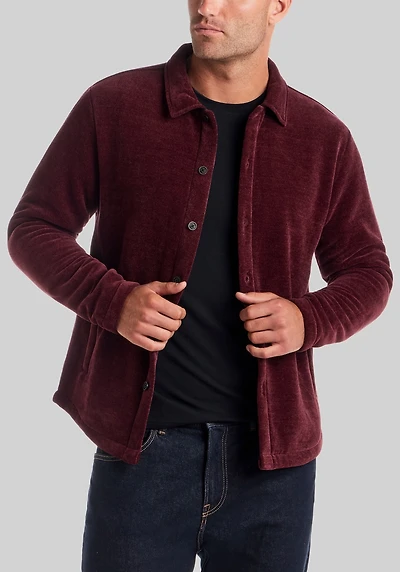Men's Traditional Fit Shirt Jacket at Jos. A. Bank, Dark Purple