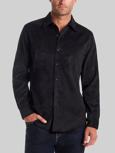 Men's Vintage & Black Traditional Fit Solid Corduroy Button-Down Shirt at Jos. A. Bank, Black