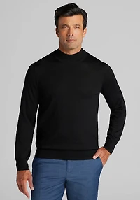 Men's Big & Tall Traveler Collection Tailored Fit Merino Blend Mock Neck Sweater at Jos. A. Bank, Black