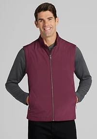 Men's Traveler Collection Tailored Fit Tech Golf Vest at Jos. A. Bank, Burgundy/Fig