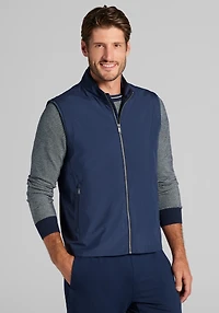 Men's Traveler® Collection Tailored Fit Tech Golf Vest at Jos. A. Bank, Blue/Navy