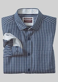 Men's Johnston & Murphy Tailored Fit Non-Iron Cotton Casual Shirt at Jos. A. Bank, Blue/Navy