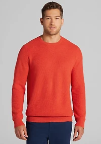 Men's Jos. A. Bank Tailored Fit Honeycomb Crew Neck Sweater at Jos. A. Bank, Orange/Rooibos Tea