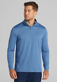 Men's Traveler Collection Tailored Fit Performance Space-Dyed 1/4 Zip Pullover at Jos. A. Bank, Blue Horizon
