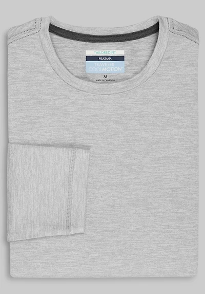Men's Traveler COOLMOTION Long Sleeve Crew Neck Shirt at Jos. A. Bank, Light Grey