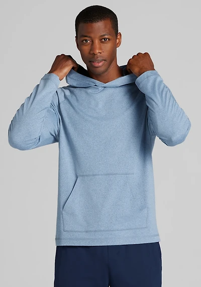 Men's Traveler COOLMOTION Tailored Fit Heathered Hoodie at Jos. A. Bank, Coronet Blue