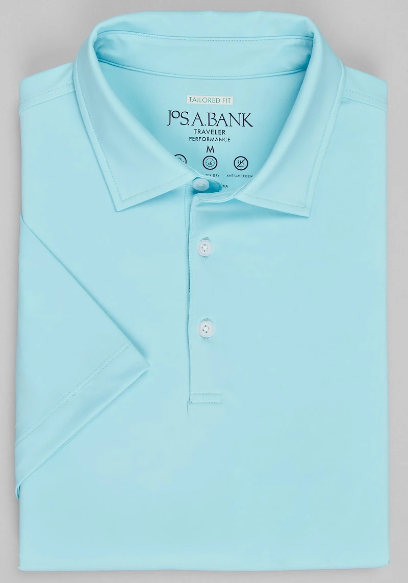 Men's Traveler® Collection Tailored Fit Performance Polo at Jos. A. Bank, Atomizer/Blue