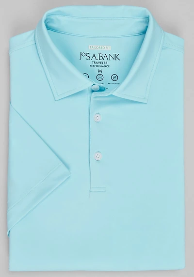 Men's Traveler® Collection Tailored Fit Performance Polo at Jos. A. Bank, Atomizer/Blue