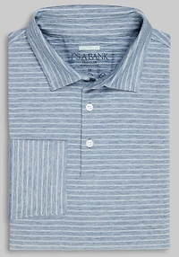 Men's Traveler Collection Tailored Fit Performance Striped Polo at Jos. A. Bank, Blue Horizon