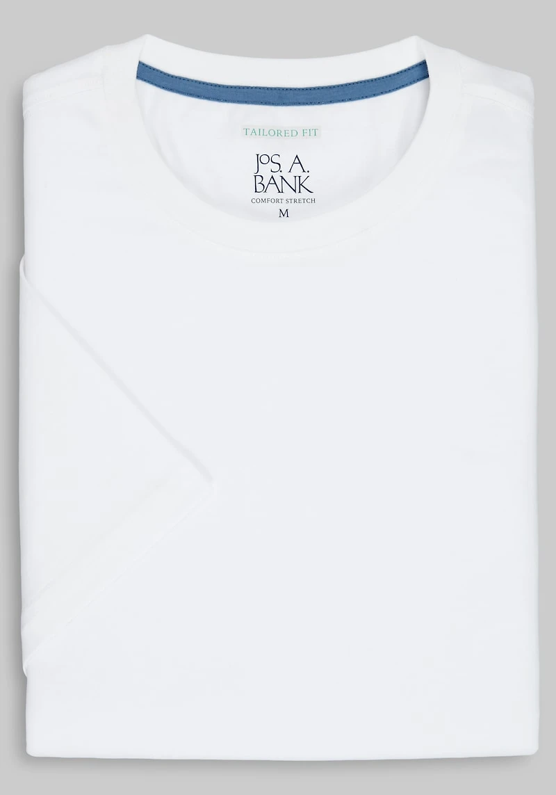 Men's Jos. A. Bank Tailored Fit Jersey Tee at Jos. A. Bank, Cream/White