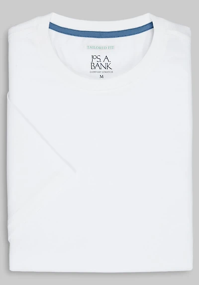Men's Jos. A. Bank Tailored Fit Jersey Tee at Jos. A. Bank, Cream/White