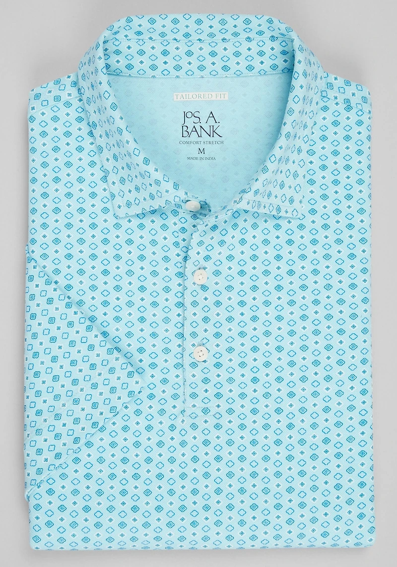 Men's Jos. A. Bank Tailored Fit Pique Polo Shirt at Jos. A. Bank, Blue
