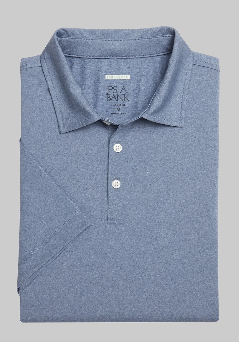 Men's Traveler Performance Tailored Fit Polo at Jos. A. Bank, Blue Horizon