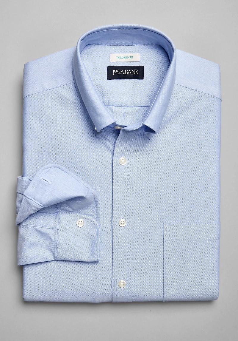 Men's Jos. A. Bank Tailored Fit Button-Down Collar Oxford Casual Shirt at Jos. A. Bank, Light Blue