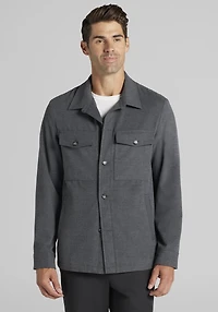 Men's Jos. A. Bank Tailored Fit Tech Flannel Moleskin Shirt Jacket at Jos. A. Bank, Charcoal/Grey
