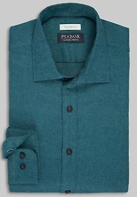Men's Jos. A. Bank Tailored Fit Herringbone Flannel Casual Shirt at Jos. A. Bank, Green