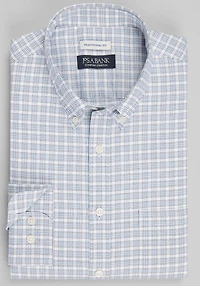 Men's Jos. A. Bank Traditional Fit Check Casual Shirt at Jos. A. Bank, Cream/White