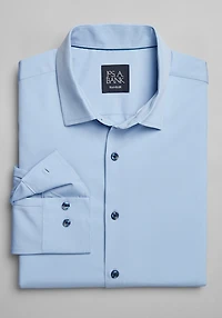 Men's Big & Tall Traveler Performance 4 Way Stretch Long Sleeve Casual Shirt - Big & Tall at Jos. A. Bank, Blue