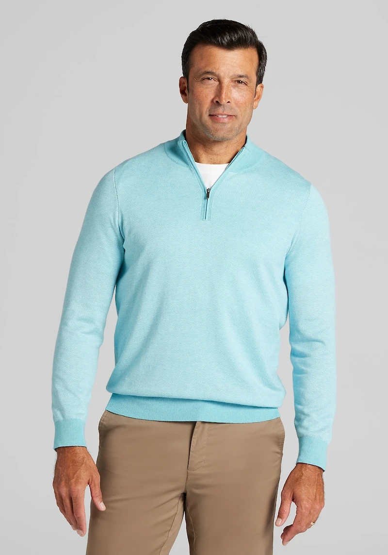 Men's Jos. A. Bank Tailored Fit Textured Sweater at Jos. A. Bank, Atomizer/Blue