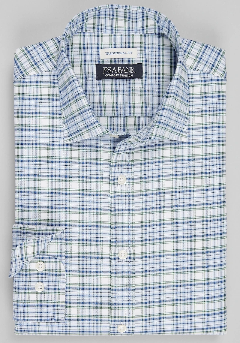 Men's Jos. A. Bank Traditional Fit Large Check Casual Shirt at Jos. A. Bank, Green/Olive
