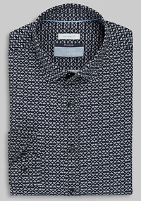 Men's Traveler Collection Tailored Fit Wavy Box 4-Way Stretch Casual Shirt at Jos. A. Bank, Black