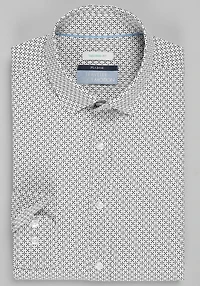 Men's Traveler Collection Tailored Fit Grid 4-Way Stretch Casual Shirt at Jos. A. Bank, Cream/White
