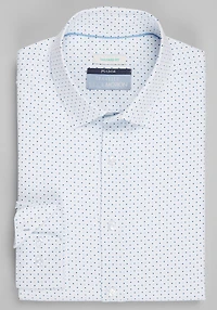 Men's Traveler Collection Tailored Fit Polka Dot 4-Way Stretch Casual Shirt at Jos. A. Bank, Cream/White