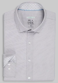 Men's Traveler Collection Tailored Fit Angled Print 4-Way Stretch Hybrid Casual Shirt at Jos. A. Bank, Tan