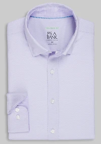 Men's Traveler Collection Tailored Fit Angled Print 4-Way Stretch Hybrid Casual Shirt at Jos. A. Bank, Light Purple
