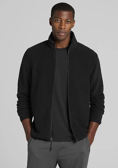 Men's Traveler® COOLMOTION Tailored Fit Full Zip Fleece Jacket at Jos. A. Bank, Jet Black