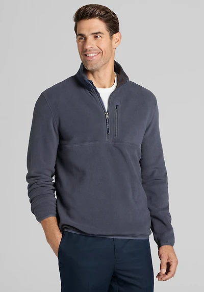 Men's Traveler® COOLMOTION Tailored Fit Fleece 1/4 Zip Pullover at Jos. A. Bank, Grey/Iron Gate