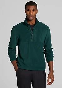 Men's Traveler® COOLMOTION Tailored Fit Fleece 1/4 Zip Pullover at Jos. A. Bank, Green/Ponderosa Pine