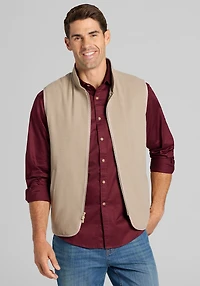 Men's Jos. A. Bank Tailored Fit Tech Flannel Vest at Jos. A. Bank, Camel/Tan