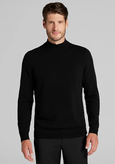 Men's Jos. A. Bank Tailored Fit Wool-Cashmere Mock Neck Sweater at Jos. A. Bank, Black