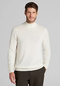 Men's Big & Tall Jos. A. Bank Tailored Fit Wool-Cashmere Mock Neck Sweater at Jos. A. Bank, Cream/Ivory/White