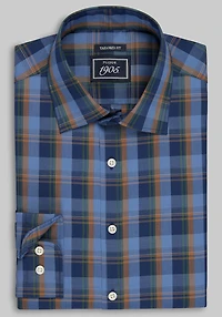 Men's 1905 Collection Tailored Fit Large Check Comfort Stretch Casual Shirt at Jos. A. Bank, Blue/Navy