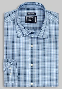 Men's 1905 Collection Tailored Fit Cross Check Comfort Stretch Casual Shirt at Jos. A. Bank, Light Blue