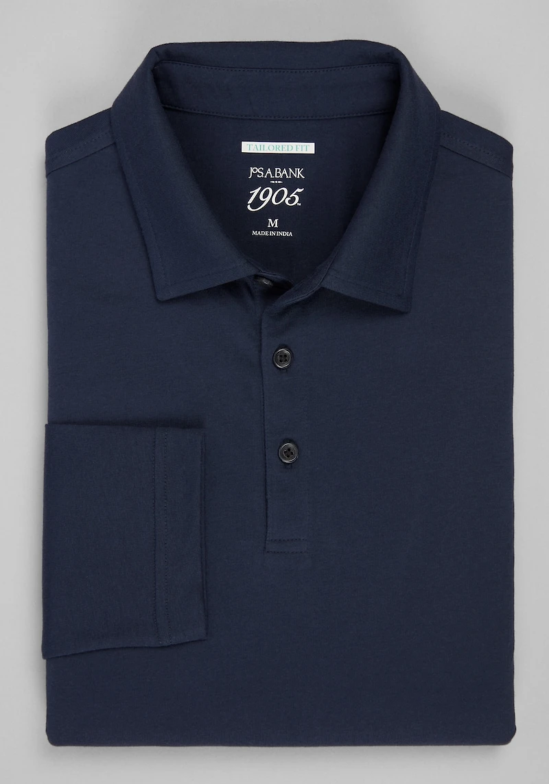 Men's 1905 Collection Tailored Fit Polo Shirt at Jos. A. Bank, Blue/Navy Blazer