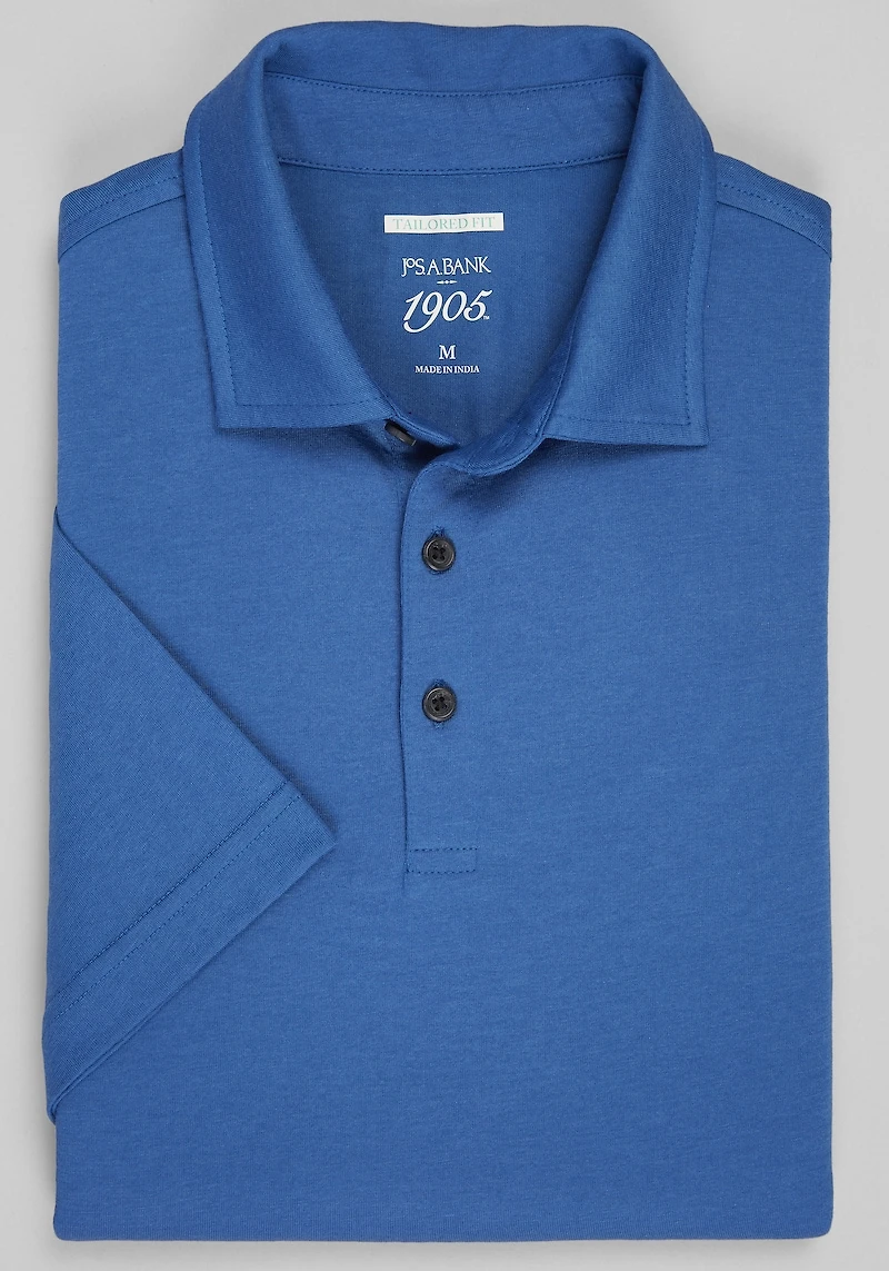 Men's 1905 Collection Tailored Fit Polo Shirt at Jos. A. Bank, Deja Vu Blue