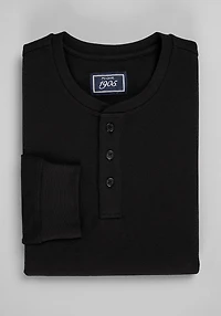 Men's 1905 Collection Tailored Fit Waffle Knit Henley at Jos. A. Bank, Black