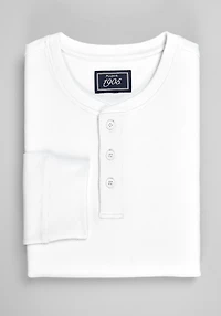 Men's 1905 Collection Tailored Fit Waffle Knit Henley at Jos. A. Bank, Cream/White