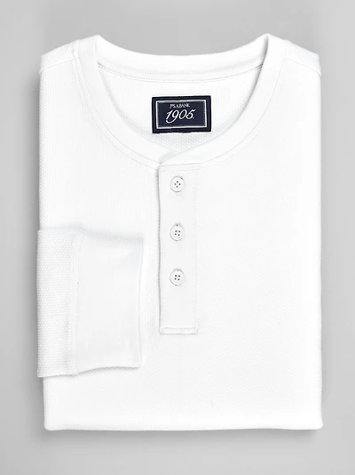 Men's 1905 Collection Tailored Fit Waffle Knit Henley at Jos. A. Bank, Cream/White