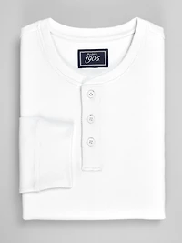 Men's 1905 Collection Tailored Fit Waffle Knit Henley at Jos. A. Bank, Cream/White