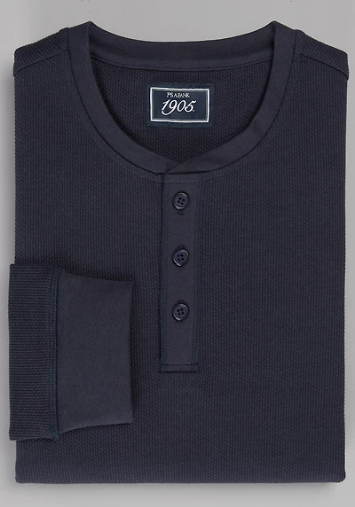 Men's 1905 Collection Tailored Fit Waffle Knit Henley at Jos. A. Bank, Blue/Navy